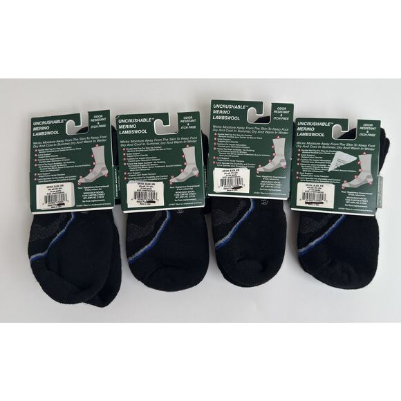 Woolrich Socks Mens Small Medium Mid Weight Hiking Merino Wool Crew 4 Pack USA - Picture 2 of 2